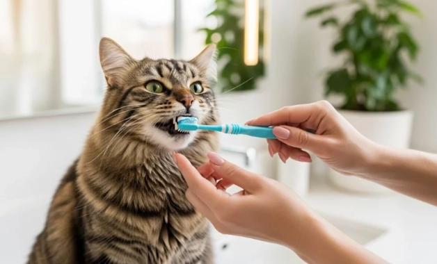 Cat dental care at home